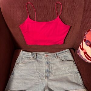 Vibrant Pink Women's Crop Tank Top